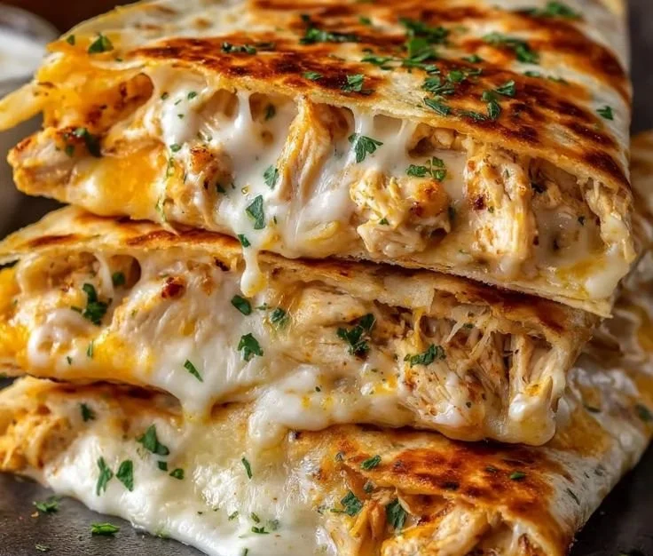 Cheesy Garlic Chicken Wraps