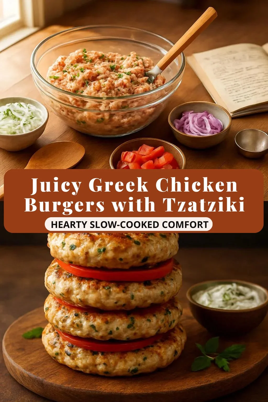 Juicy Greek Chicken Burgers with Tzatziki Bliss