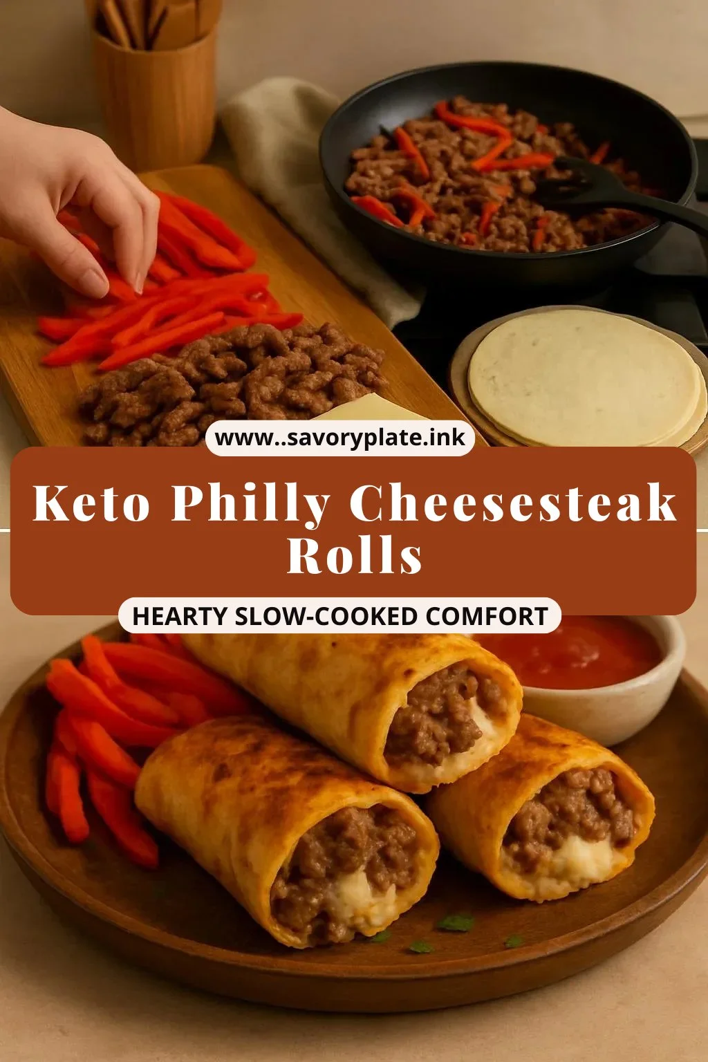 Keto Philly Cheesesteak Rolls