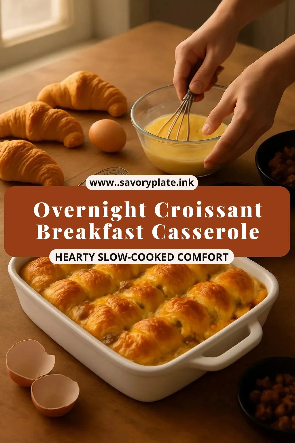 Overnight Croissant Breakfast Casserole