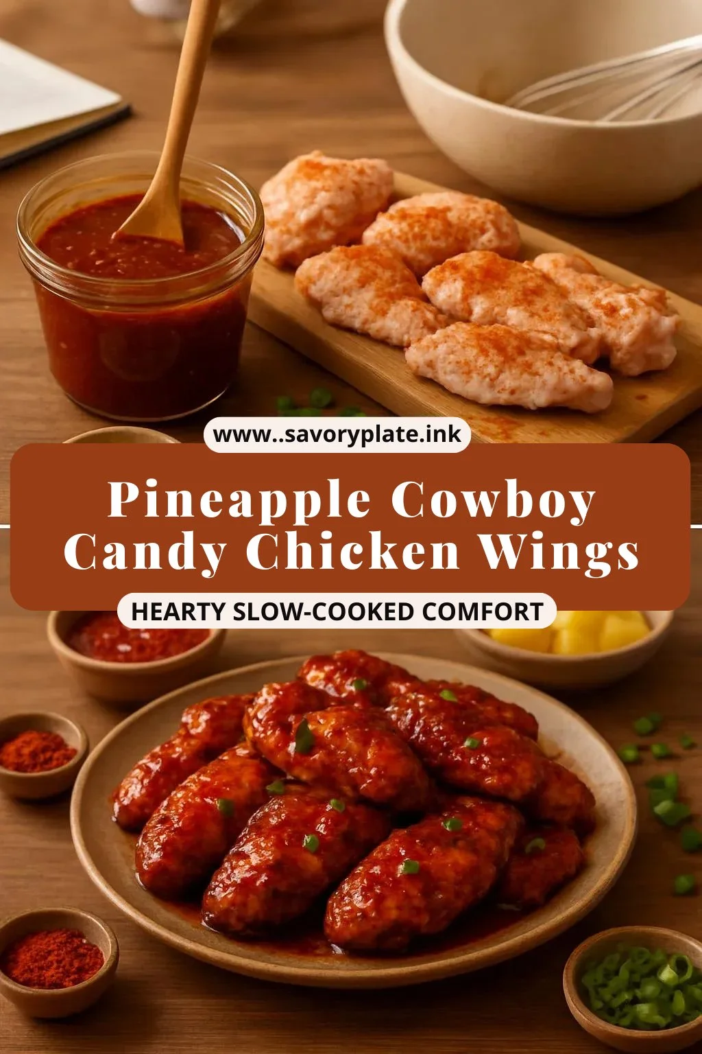 Delicious Pineapple Cowboy Candy Chicken Wings plated for serving.