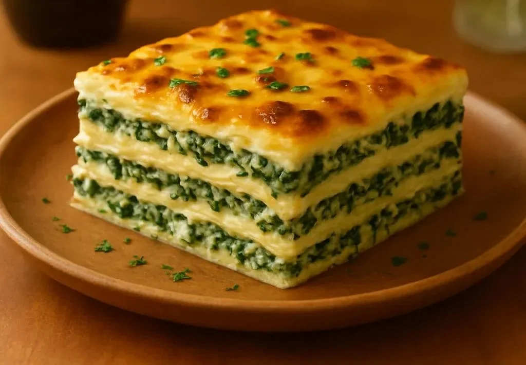 Easy Creamy Spinach Mushroom Lasagna