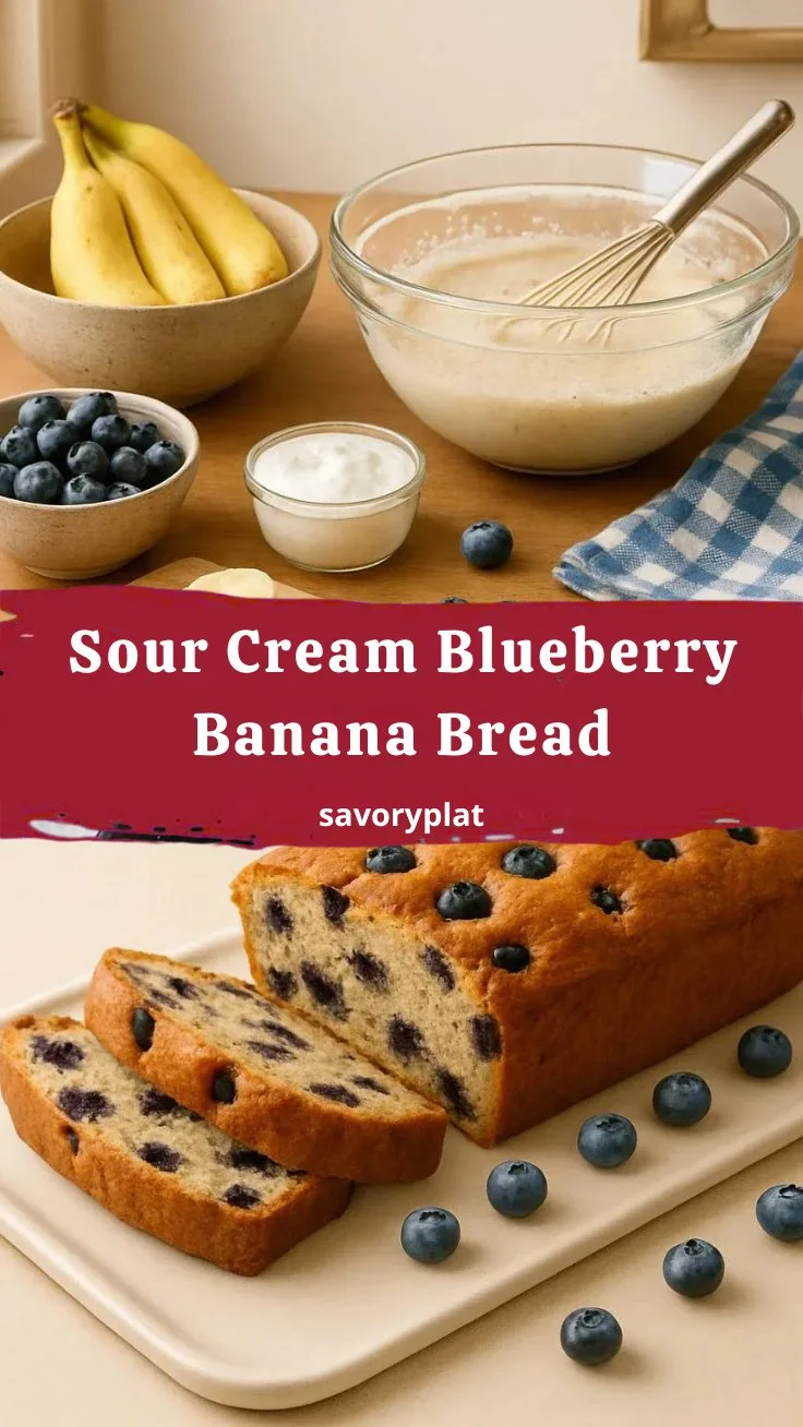 Sour Cream Blueberry Banana Bread