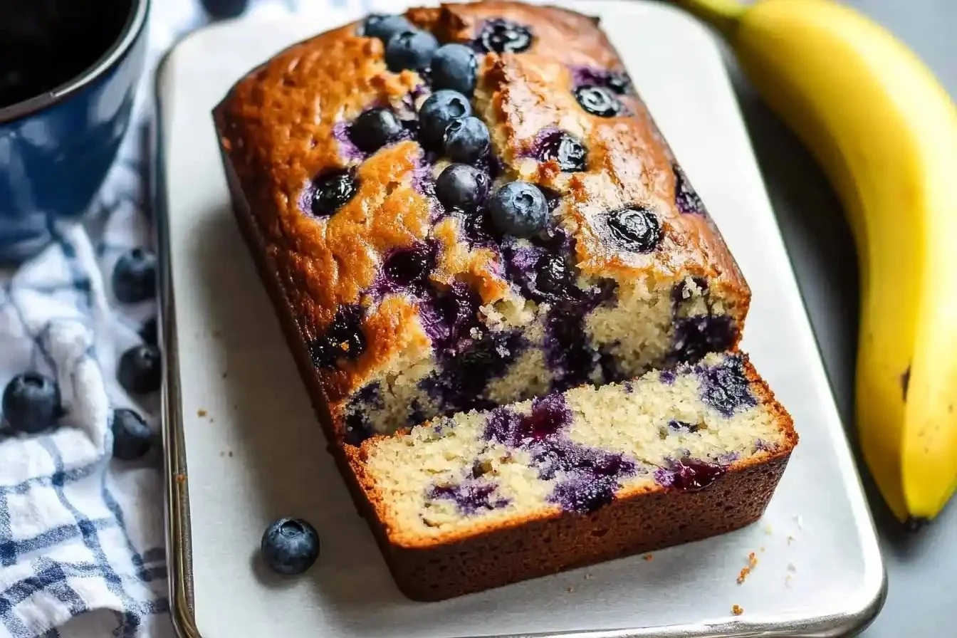 Sour Cream Blueberry Banana Bread
